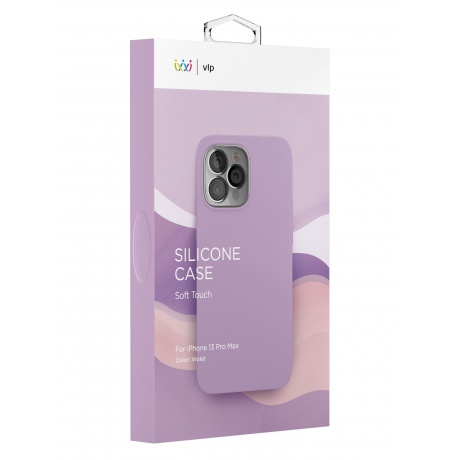 Чехол защитный VLP Silicone case для iPhone 13 ProMax, фиолетовый - фото 4