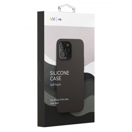 Чехол защитный VLP Silicone case для iPhone 13 ProMax, черный - фото 4