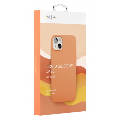 Чехол защитный VLP Silicone case для iPhone 13, оранжевый - фото 1