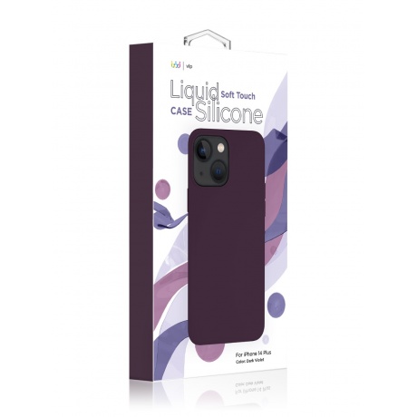 Чехол защитный VLP Silicone case для iPhone 14 Plus, темно-фиолетовый - фото 2