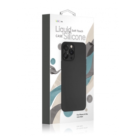 Чехол защитный VLP Silicone case для iPhone 14 Pro, черный - фото 2