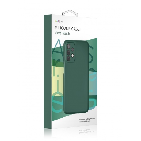 Чехол защитный VLP Silicone case для Samsung Galaxy A23 4G, темно-зеленый - фото 2