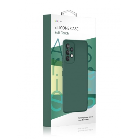 Чехол защитный VLP Silicone case для Samsung Galaxy A53 5G, темно-зеленый - фото 2