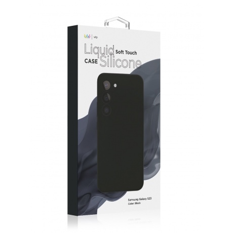 Чехол защитный VLP Silicone Case для Samsung Galaxy S23, черный - фото 4