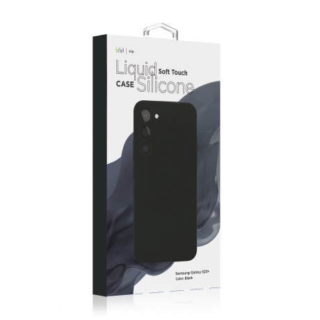 Чехол защитный VLP Silicone Case для Samsung Galaxy S23+, черный - фото 2