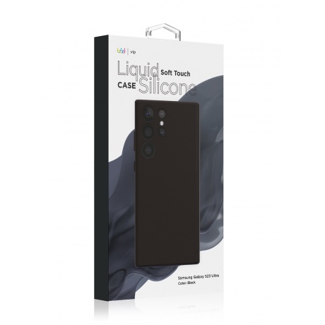 Чехол защитный VLP Silicone Case для Samsung Galaxy S23Ultra, черный - фото 3