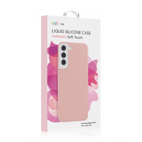 Чехол защитный VLP Silicone case для Samsung S22+, светло-розовый - фото 4