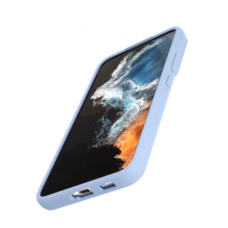 Чехол защитный VLP Silicone case для Samsung S22+, серо-голубой - фото 4