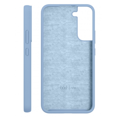Чехол защитный VLP Silicone case для Samsung S22+, серо-голубой - фото 5