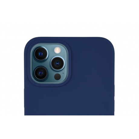 Чехол защитный VLP Silicone Сase для iPhone 12 ProMax, темно-синий - фото 4
