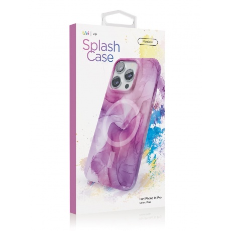 Чехол защитный VLP Splash case с MagSafe для iPhone 14 Pro, розовый - фото 2