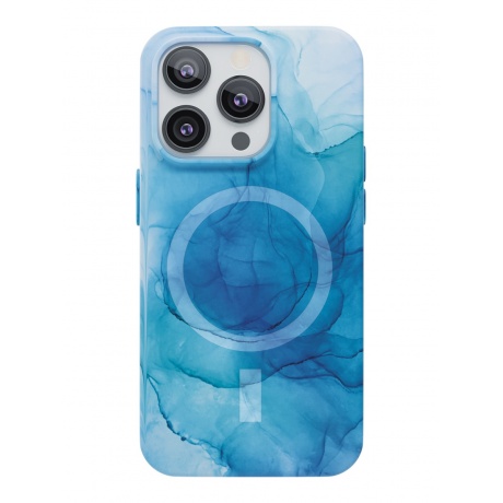 Чехол защитный VLP Splash case с MagSafe для iPhone 14 Pro, синий - фото 1