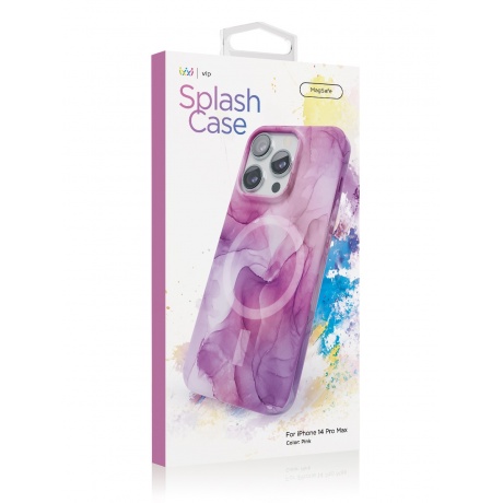 Чехол защитный VLP Splash case с MagSafe для iPhone 14 ProMax, розовый - фото 3