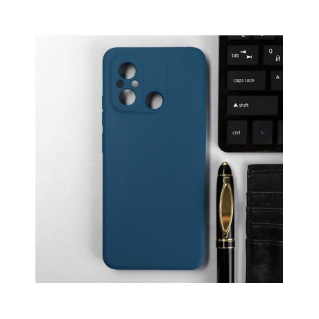 Чехол силиконовый iBox Case для Xiaomi Redmi 12C с защитой камеры и подложкой, синий - фото 2