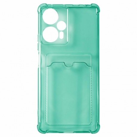 Чехол накладка силикон iBox Crystal для Xiaomi Poco F5 , с кардхолдером (зеленый) - фото 1