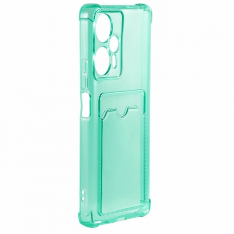 Чехол накладка силикон iBox Crystal для Xiaomi Poco F5 , с кардхолдером (зеленый) - фото 2