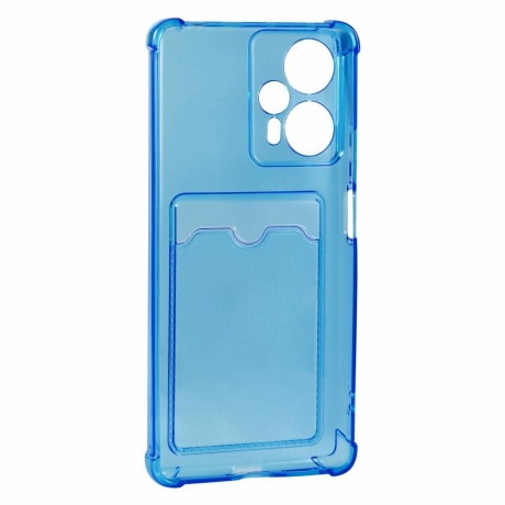 Чехол накладка силикон iBox Crystal для Xiaomi Poco F5, с кардхолдером (синий) - фото 2