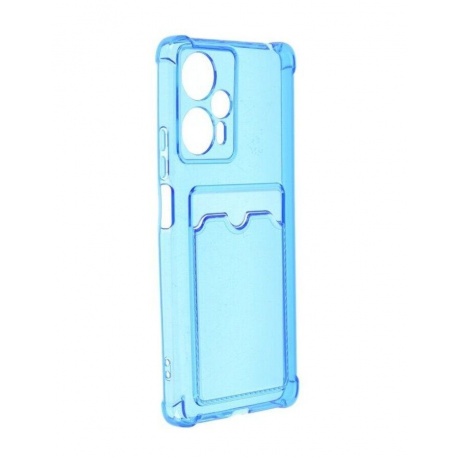 Чехол накладка силикон iBox Crystal для Xiaomi Poco F5, с кардхолдером (синий) - фото 3