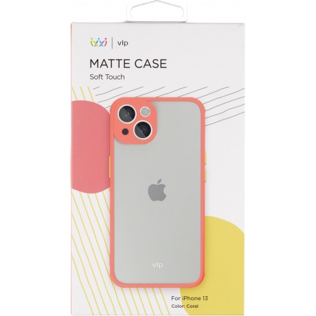 Чехол защитный vlp Matte Case для iPhone 13, коралловый - фото 4