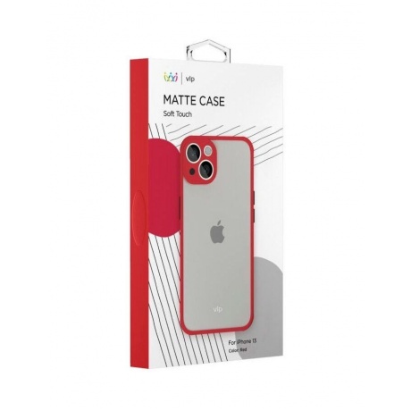 Чехол защитный vlp Matte Case для iPhone 13, красный - фото 3