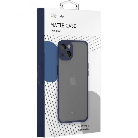 Чехол защитный vlp Matte case для iPhone 13, темно-синий - фото 2