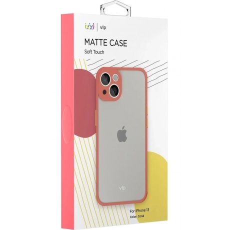 Чехол защитный vlp Matte Case для iPhone 13 Pro, коралловый - фото 2