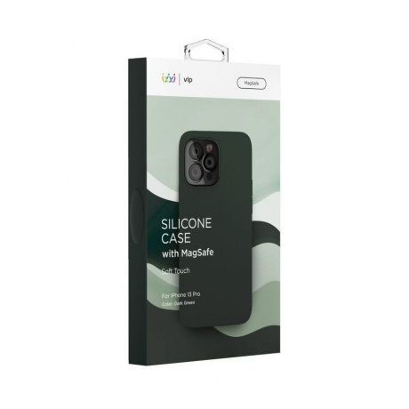Чехол защитный vlp Matte case для iPhone 13 Pro, темно-зеленый - фото 6