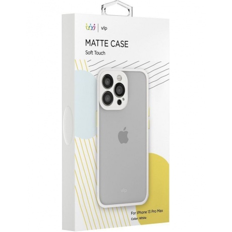 Чехол защитный vlp Matte Case для iPhone 13 ProMax, белый - фото 2