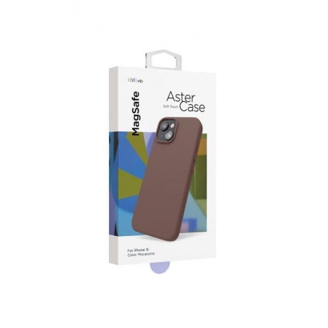 Чехол защитный VLP Aster Case с MagSafe для iPhone 14/15, моккачино - фото 2