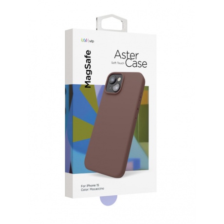Чехол защитный VLP Aster Case с MagSafe для iPhone 14/15, моккачино - фото 3