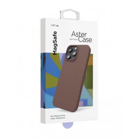 Чехол защитный VLP Aster Case с MagSafe для iPhone 15 Pro, моккачино - фото 3