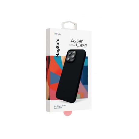 Чехол защитный VLP Aster Case с MagSafe для iPhone 15 Pro, черный - фото 2