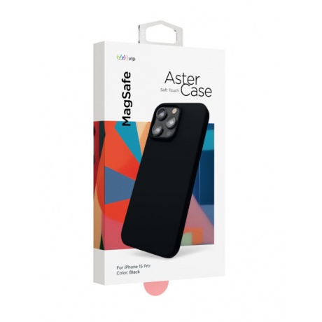 Чехол защитный VLP Aster Case с MagSafe для iPhone 15 Pro, черный - фото 3