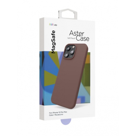 Чехол защитный VLP Aster Case с MagSafe для iPhone 15 ProMax, моккачино - фото 3
