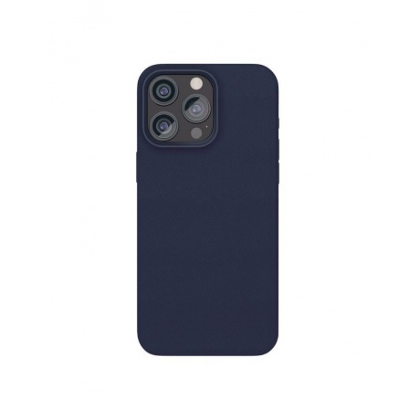 Чехол защитный VLP Ecopelle Case с MagSafe для iPhone 15 Pro, синий - фото 1