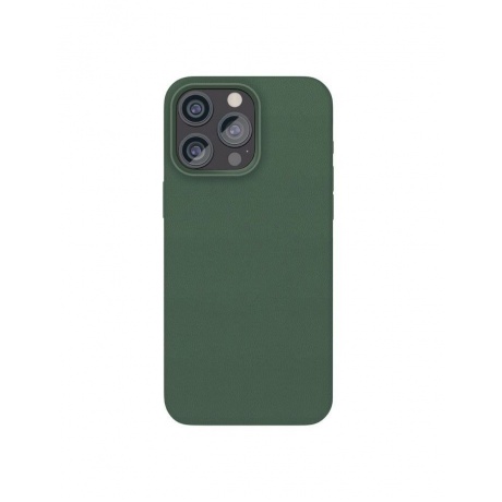 Чехол защитный VLP Ecopelle Case с MagSafe для iPhone 15 Pro, темно-зеленый - фото 1
