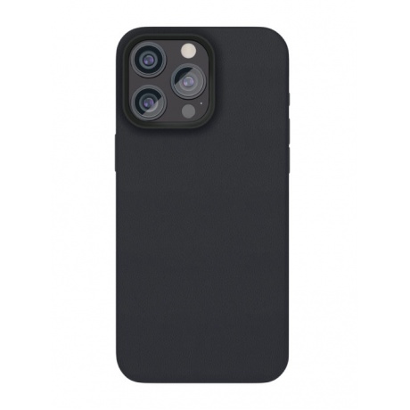 Чехол защитный VLP Ecopelle Case с MagSafe для iPhone 15 Pro, черный - фото 2