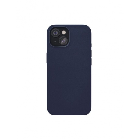 Чехол защитный VLP Ecopelle Case с MagSafe для iPhone 15, синий - фото 1