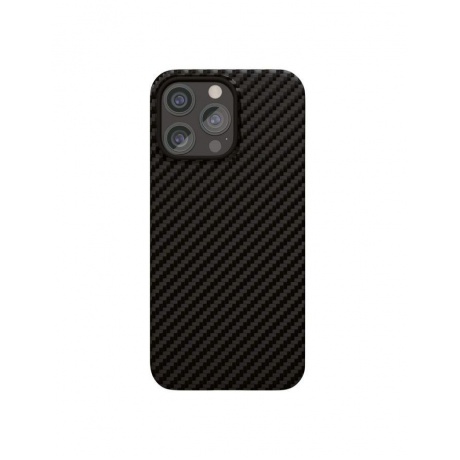 Чехол защитный VLP Kevlar Case с MagSafe для iPhone 15 ProMax, черный - фото 1
