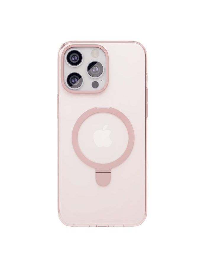 Чехол защитный VLP Ring Case с MagSafe подставкой для iPhone 15 Pro, розовый