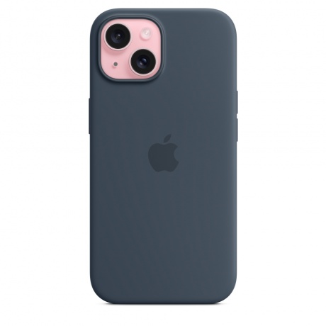 Чехол оригинальный Apple для Iphone 15 Silicone Case - Storme Blue - фото 2