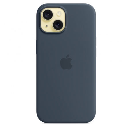 Чехол оригинальный Apple для Iphone 15 Silicone Case - Storme Blue - фото 3