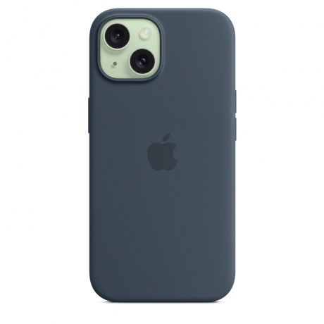 Чехол оригинальный Apple для Iphone 15 Silicone Case - Storme Blue - фото 4