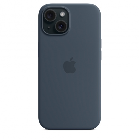 Чехол оригинальный Apple для Iphone 15 Silicone Case - Storme Blue - фото 5