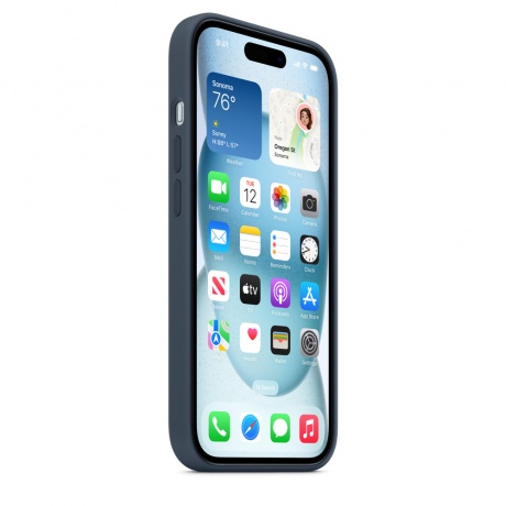 Чехол оригинальный Apple для Iphone 15 Silicone Case - Storme Blue - фото 7