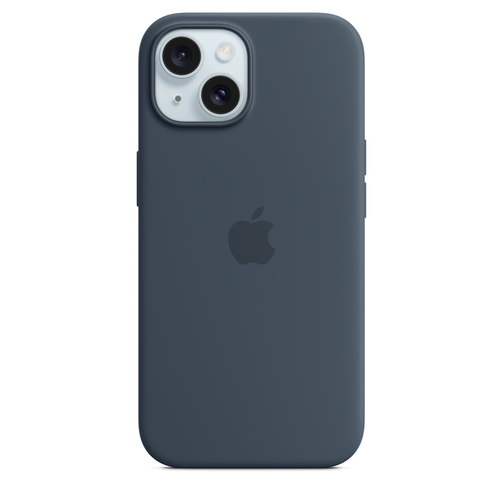 Чехол оригинальный Apple для Iphone 15 Silicone Case - Storme Blue зарядное устройство qumo magsafe qi15w 32872