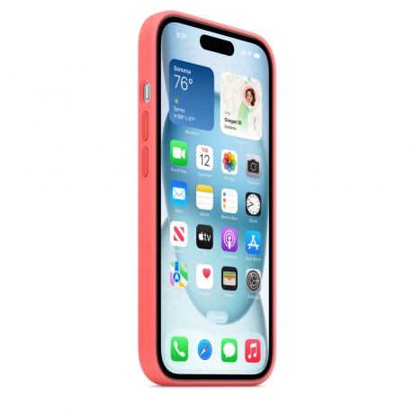 Чехол оригинальный Apple для Iphone 15 Silicone Case - Guava - фото 7