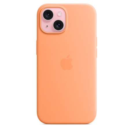 Чехол оригинальный Apple для Iphone 15 Silicone Case - Orange Sorbet - фото 2