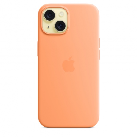 Чехол оригинальный Apple для Iphone 15 Silicone Case - Orange Sorbet - фото 3