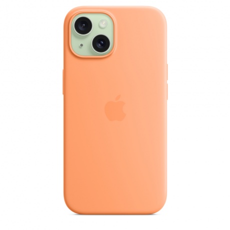 Чехол оригинальный Apple для Iphone 15 Silicone Case - Orange Sorbet - фото 4